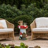 LuxenHome Outdoor Side Table, 17" Gnome Mushroom Cement Patio End Table,Indoor and Outdoor Sculpture Accent Side Table,Garden Decor Stool White - 3 of 4