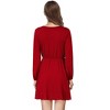 Coolmee Women's Spring Fall Pleated Mini Dress Long Sleeve Ruffle Causal Short Dress - 4 of 4