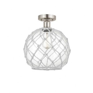 Farmhouse Rope - 1 Light Semi-Flush Mount In Industrial Style-12.75 Inches Tall and 10 Inches Wide - 1 of 1