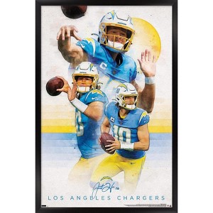 Trends International NFL Los Angeles Chargers - Justin Herbert 22 Framed Wall Poster Prints - 1 of 4