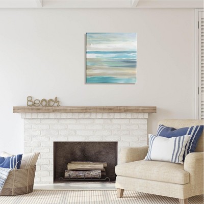 Abstract Coastal Landscape Canvas Wall Art, 24 x 24 Inch
