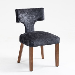 Lyngins Modern Dining Chairs with Curved Backrest,Upholstered Kitchen Chairs Set of 2 with Wood Legs,Liene Chairs for Dining Room,Kitchen - 1 of 4