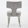 Vynxaria Set of 2 Mid Century Modern Dining Chairs, Beige Linen Upholstered with Copper Nails, Hardwood Frame, Splayed Legs£¬Gray - 3 of 4