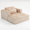 QingMoon Deep-Seat Compressed Sofa, Modular Boneless Couch, Corduroy Lounge Chair with Ottoman and Wide Arms for Living Room, Apartment - 2 of 4