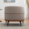 Modern Two-tone Barrel Fabric Chair, Upholstered Round Armchair for Living Room Bedroom Reading Room, Burnt Orange - 4 of 4
