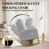 Teddy Upholstered Rocking Chair Nursery - Glider Rocker Chair with High Backrest, Side Pocket, Wood Legs, Comfy Side Accent Chair for Bedroom - 4 of 4