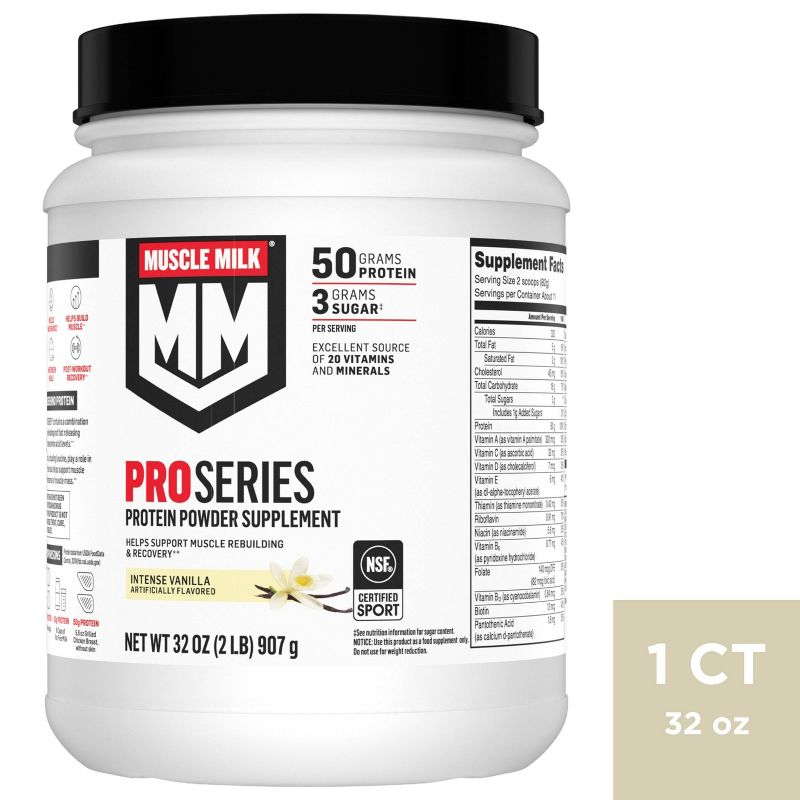 Muscle Milk Pro Series Protein Powder - Vanilla - 32oz, 1 of 7