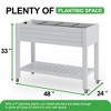 INFURNIC Planters, Tall Raised Garden Bed Outdoor with Wheels and Storage Shelf, Portable Planter Box for Patio Balcony Backyard, Gray, 48"*24"*33" - 4 of 4