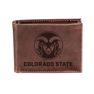 Evergreen NCAA Colorado State Rams Brown Leather Bifold Wallet Officially Licensed with Gift Box - 1 of 1