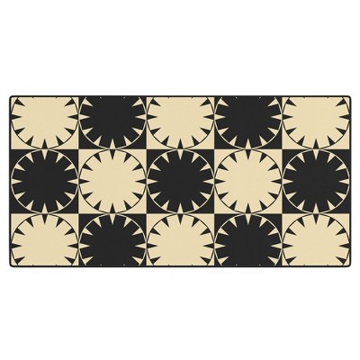 Jen Du Black and Beige Retro Desk Mat