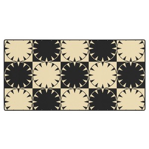 Jen Du Black and Beige Retro Desk Mat - 1 of 4