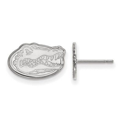 Black Bow Jewelry 10k White Gold Florida Gators NCAA Post Earrings