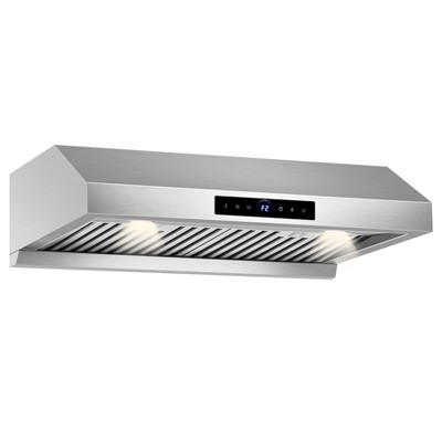RAPSUAR 30 inch Range Hood Under Cabinet, 1200 CFM with 4-Speed Gesture Sensing & Touch Control with 2 LED Lights, Time Setting