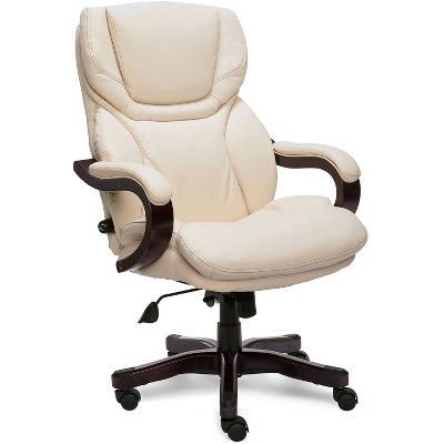 Ivory High Back Bonded Leather Executive Swivel Chair