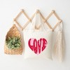 City Creek Prints Pink Love Heart Distressed Canvas Tote Bag - 15x16 - Natural - 2 of 2