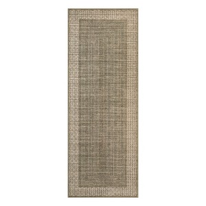 Washable Modern Geometric Bordered Living Room Rugs, Soft Thin Non Slip Large Throw Carpet for Dining Room Bedroom - 1 of 4