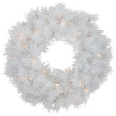 Northlight 24 Prelit Snow White Artificial Christmas Wreath - Clear Lights  : Target