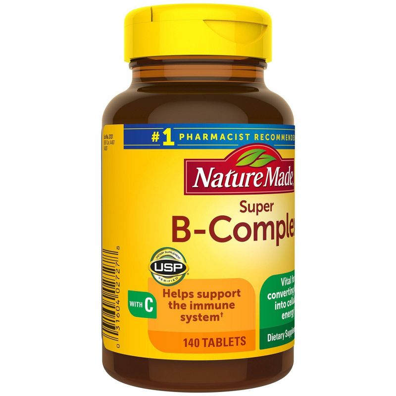 Nature Made Super Vitamin B Complex with Folic Acid + Vitamin C for Immune Support Tablets, 5 of 11