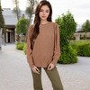 Anna-Kaci Women's Long Sleeve Ribbed Knit Sweater with Gathered Shoulders - 4 of 4