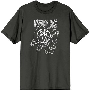 Halloween Psyche Hex Pentagram Skull Men's Charcoal T-Shirt - 1 of 3