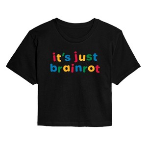 Women's - Instant Message - Just Brainrot Cropped Graphic T-Shirt - 1 of 4