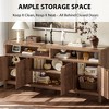 65.8 Inch Fluted Sideboard Buffet Cabinet with 4 Doors, Morden Kitchen Storage Cabinet for Dining Room, Living Room, Entryway - 3 of 4