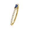 Pure Collection by Ross-Simons 0.10 Carat Sapphire and .19 ct. t.w. Diamond Ring in 14kt Yellow Gold - 2 of 4