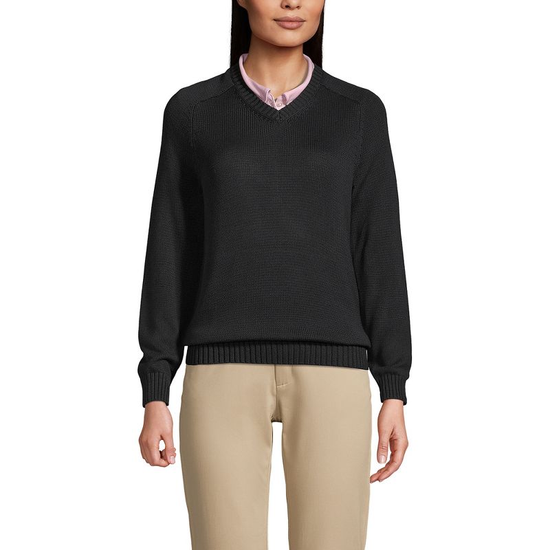 School Uniform Young Women's Cotton Modal V-neck Sweater, 2 of 3