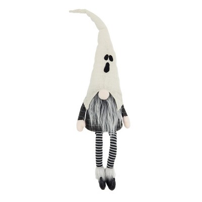 FURNIinspire Decorative Objects Fabric Sitting Gnome With Ghost Hat, Holiday Decor, Party Decorations, Doll Furniture, Multicolored, 4"*8.3"*31.5"