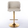 SKRAN PU Leather Swivel Bar Stools Adjustable Counter Stool Set of 2 With  Metal Leg Nailhead Trim, The whole Back Tufted for Home Pub - 2 of 4