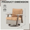 COWLOWN Coffee 360 Swivel Wicker Patio Chair, Outdoor Rocker Lounge Chair with Comfortable Cushion, All-Weather Frame for Garden, Deck, Poolside - 3 of 4