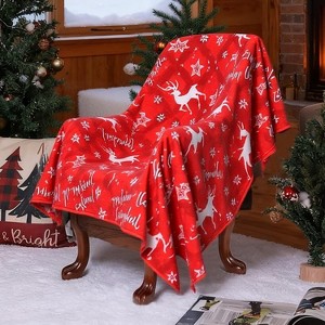 Lomsoe Cozy Christmas Flannel Throw Blankets - Decorative Xmas Blankets for Couch, Bed, Sofa, Chair, Outdoor. - 1 of 4