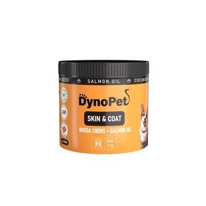 DynoPet Skin & Coat Omega Chews Supplement for Dogs - Bacon Flavor - 80 Soft Chews - 1 of 4