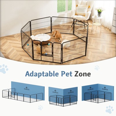 8-Panel Black Heavy Duty Metal Dog Exercise Pen