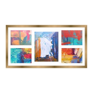PosterPalooza | Metallic Gold Bronze Finish Collage Frame - White Mat, 20 Frame Sizes, UV Acrylic - 1 of 4