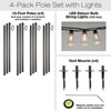 Excello Global Products V2 Light Pole 4 Pack with 100' of LED Edison Bulb String Lights (Yard Mount) - 2 of 4