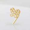 Jewelry Avalanche 20G 14K Yellow Gold Pave Set CZ Butterfly L-Shape Nose Ring Stud - 3 of 4