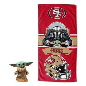 27"x54" NFL San Francisco 49ers Star Wars Hugger with Beach Towel - 1 of 3