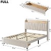 Upholstered Full Bed Frame with Storage Headboard and Charging Station, Platform Bed Frame with Drawers, Heavy Duty, No Box Spring Needed, Beige - 2 of 4