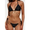 Moda Minx Golden Goddess 'Black' Iris Wrap Waist Triangle Crystal Bikini Top - 4 of 4