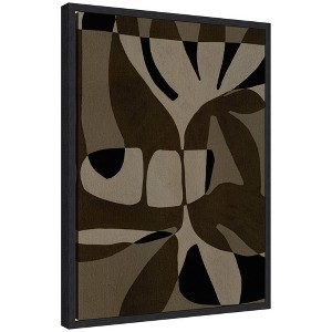 Kate and Laurel Contour 2 Framed Canvas Wall Art by Shatha Al Dafai 18 x 24 Sylvie Black, Modern, Abstract Art for Wall Decor, Living Room, Bedroom - 1 of 4