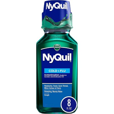 Vicks Nyquil Cold & Flu Nighttime Relief Liquid, Original Flavor 8 Oz