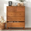 Lifestorey Maxwell 5 Drawer Mid-Century Modern Chest with Natural Cane/Blonde Oak - 3 of 4