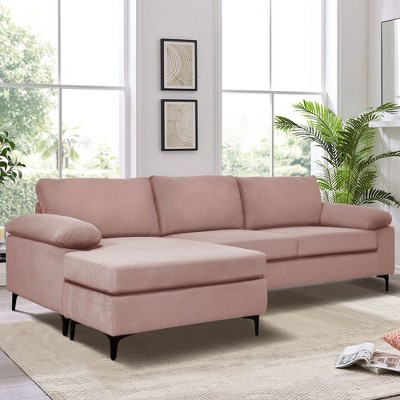 XIZZI Convertible Sectional Couch, 3 Seat L Shaped Sofa with Reversible Chaise Mid-century Modular Couch for Living Room, Apartment and Office