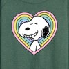Women's - Peanuts - Snoopy Heart Lightweight French Terry Wide Neck Long Sleeve Shirt - 2 of 4