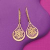 Ross-Simons Italian 14kt Yellow Gold Openwork Floral Lace Teardrop Earrings - 3 of 4