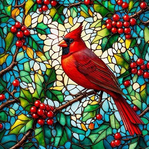 Sunsout Cardinal and Holly 500 pc Jigsaw Puzzle 71516 - 1 of 4
