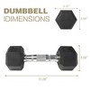 Kebolax A4A 8LB 1-Pair(2pieces) HDRS Rubber Coated Solid Cast Iron Dumbbell with Contoured Chrome Handle, Hexagon Head - 3 of 4