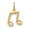 Black Bow Jewelry 14k Yellow Gold Beamed Half Note Musical Charm - 3 of 4