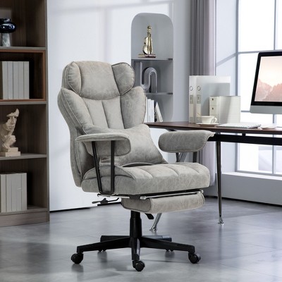 Vynxaria Big and Tall Office Chair, 400lbs Capacity 140° Recline and Footrest Adjustable Height 20.1"-23.2", 360° Swivel, Gray